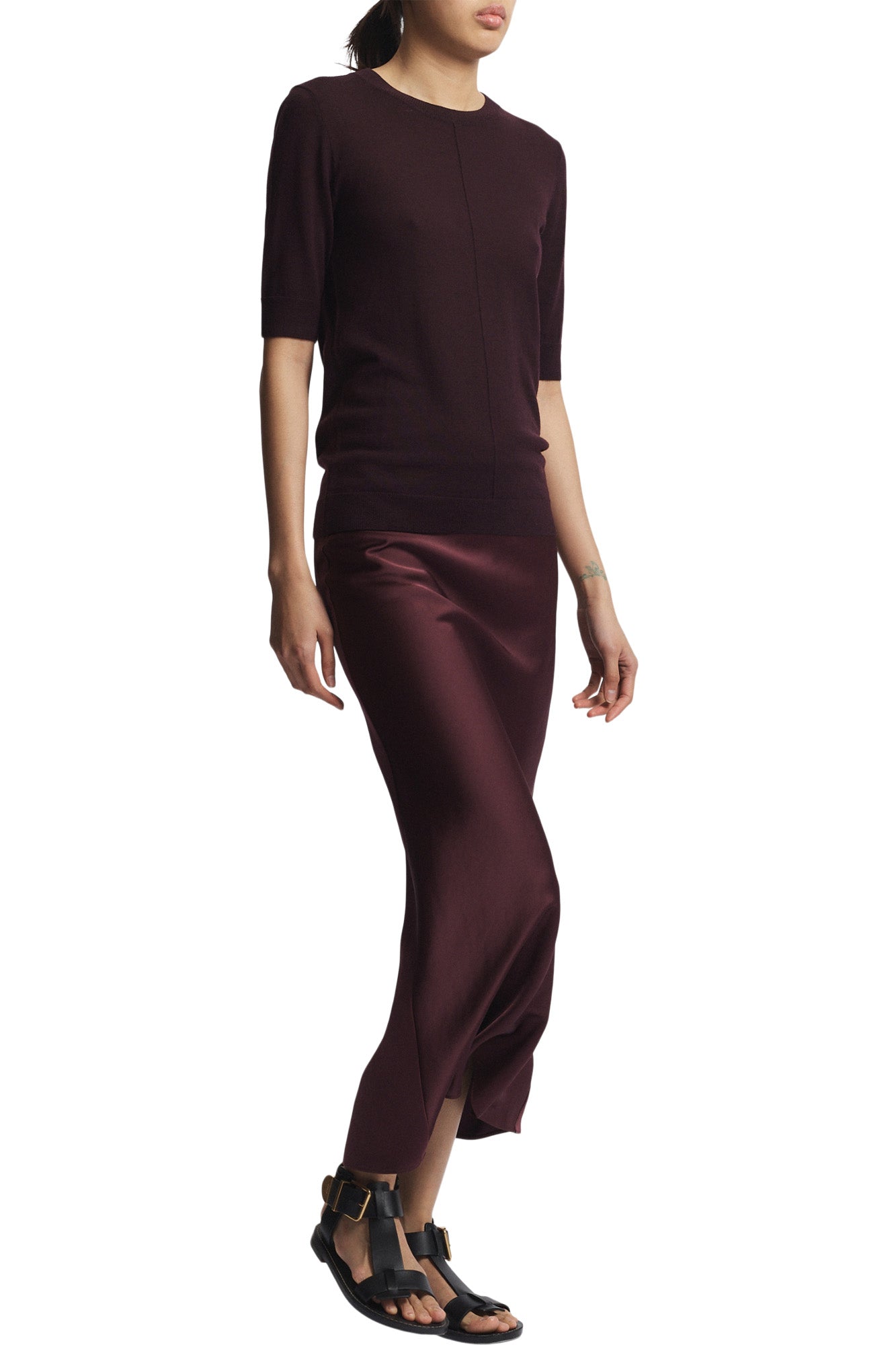 Saint Art Talia Charmeuse Skirt in Grape
