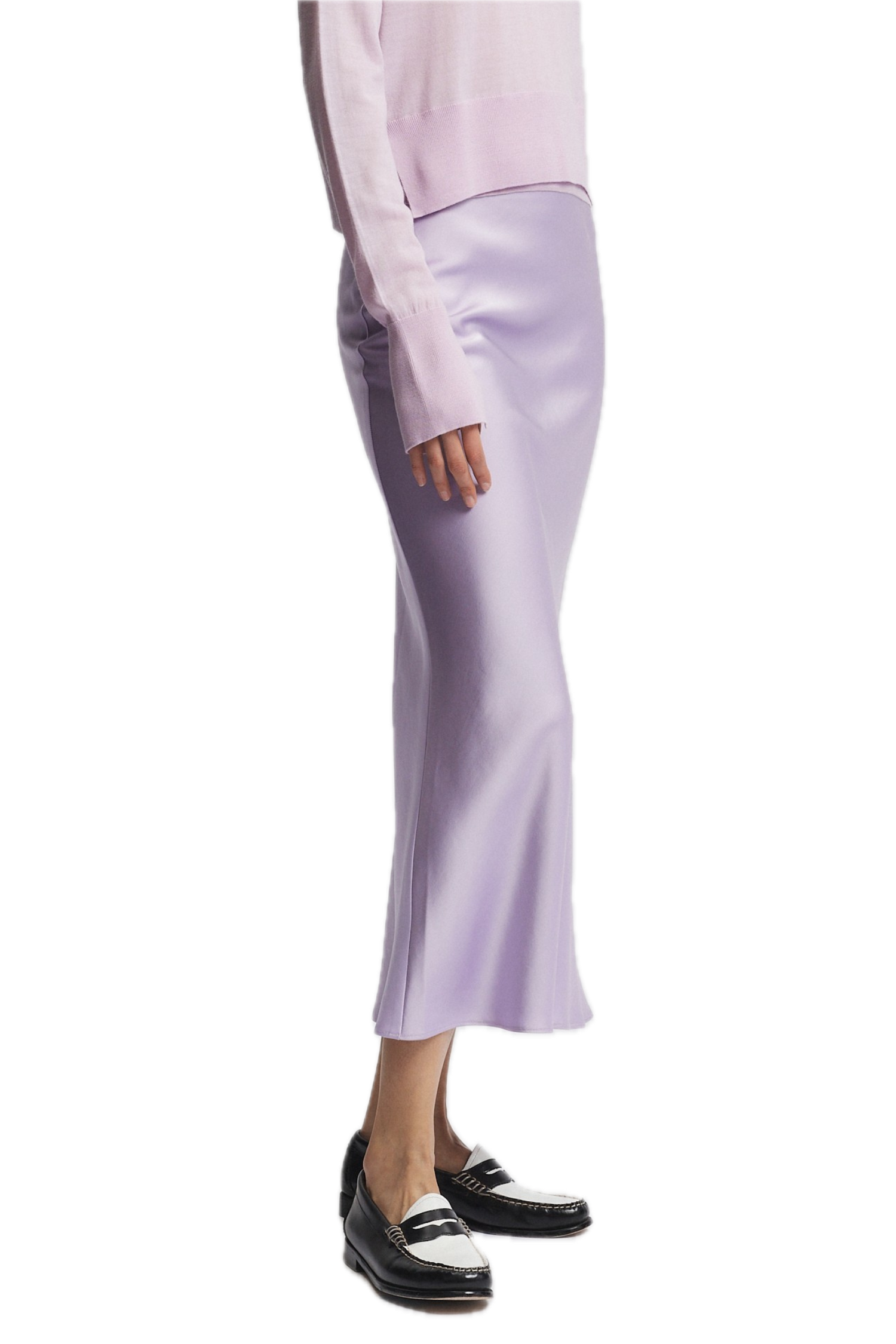 Saint Art Talia Charmeuse Skirt in Lilac