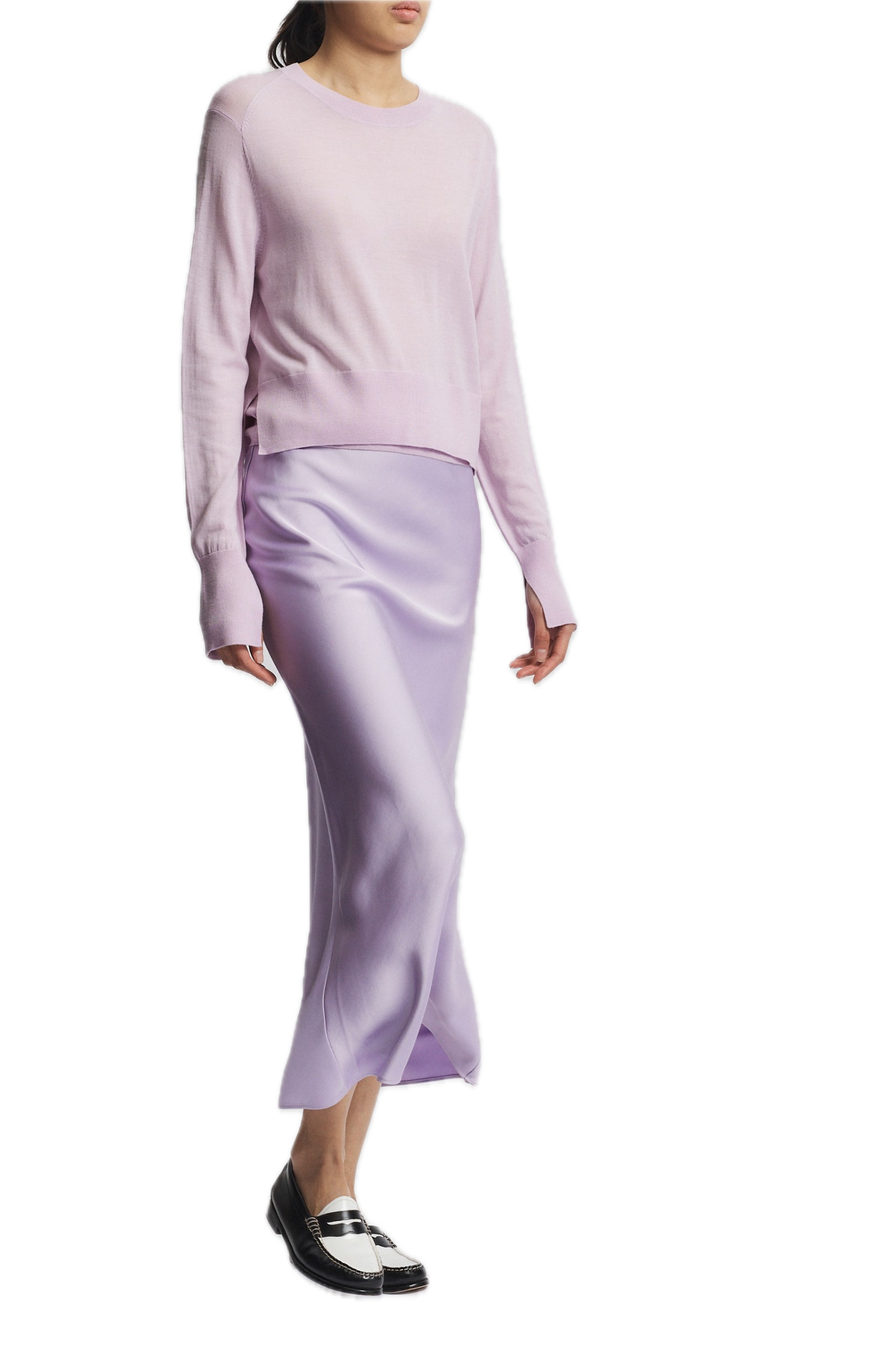 Saint Art Talia Charmeuse Skirt in Lilac