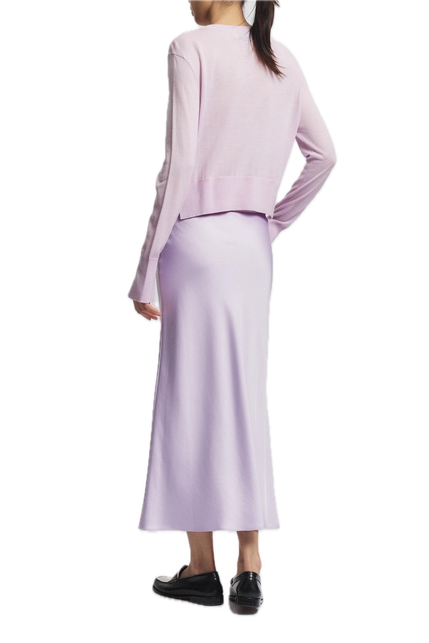 Saint Art Talia Charmeuse Skirt in Lilac
