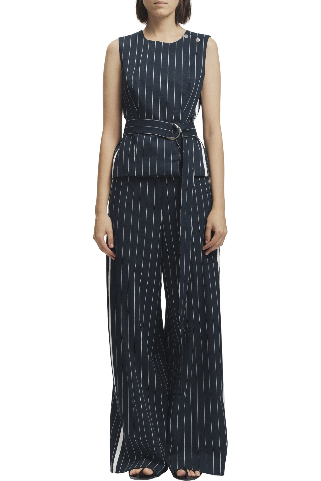 Saint Art Trevor Trousers in Navy Stripe