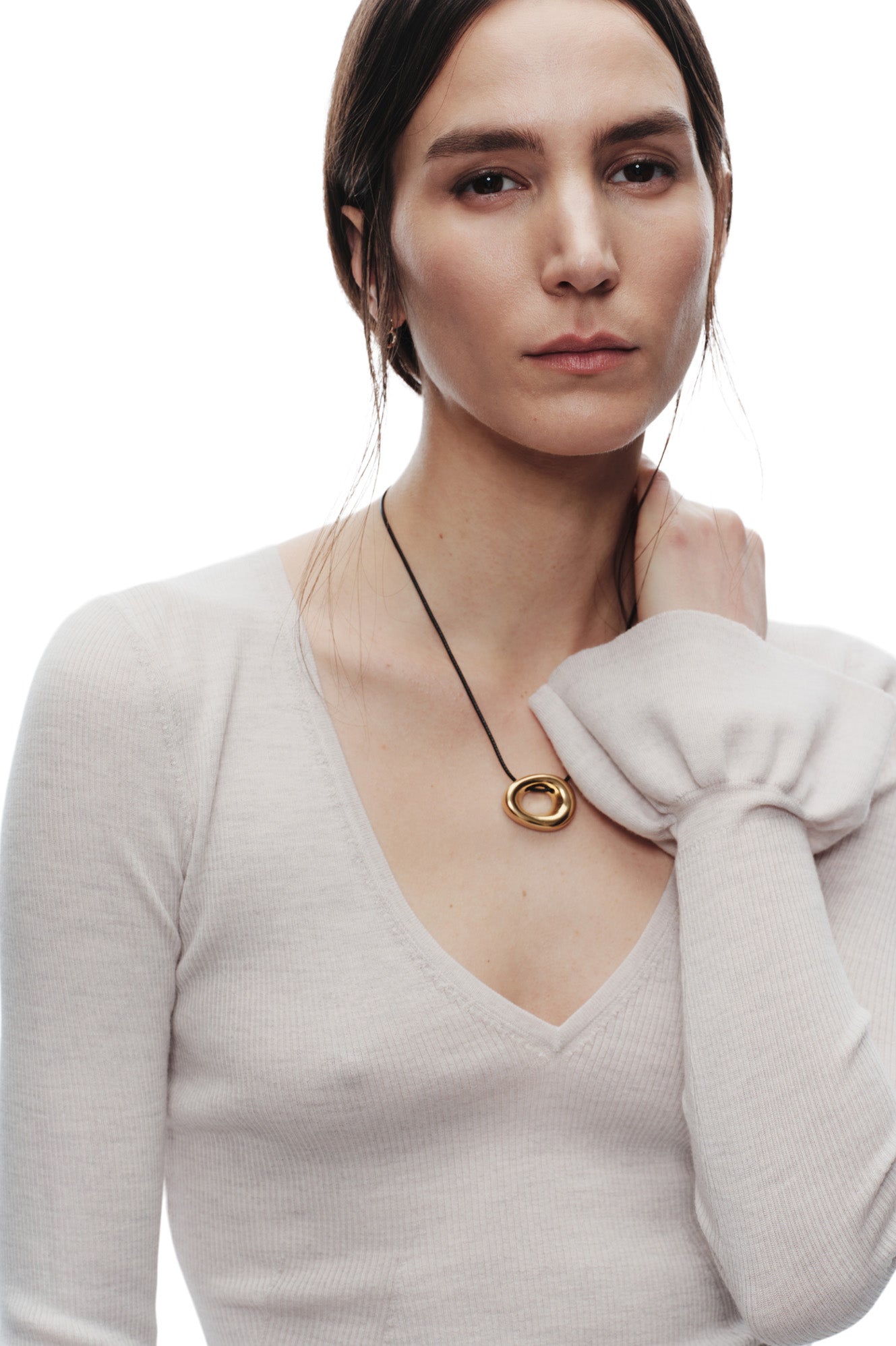 Saint Art Watson Ruffle Knit Sweater in Frost