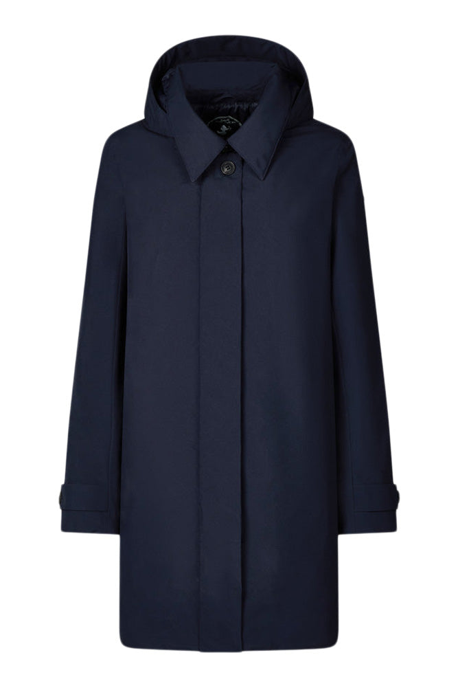 Save The Duck Embie Hooded Raincoat in Blue Black