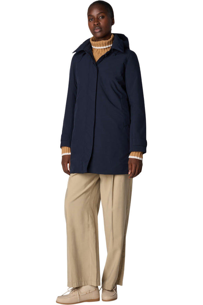 Save The Duck Embie Hooded Raincoat in Blue Black
