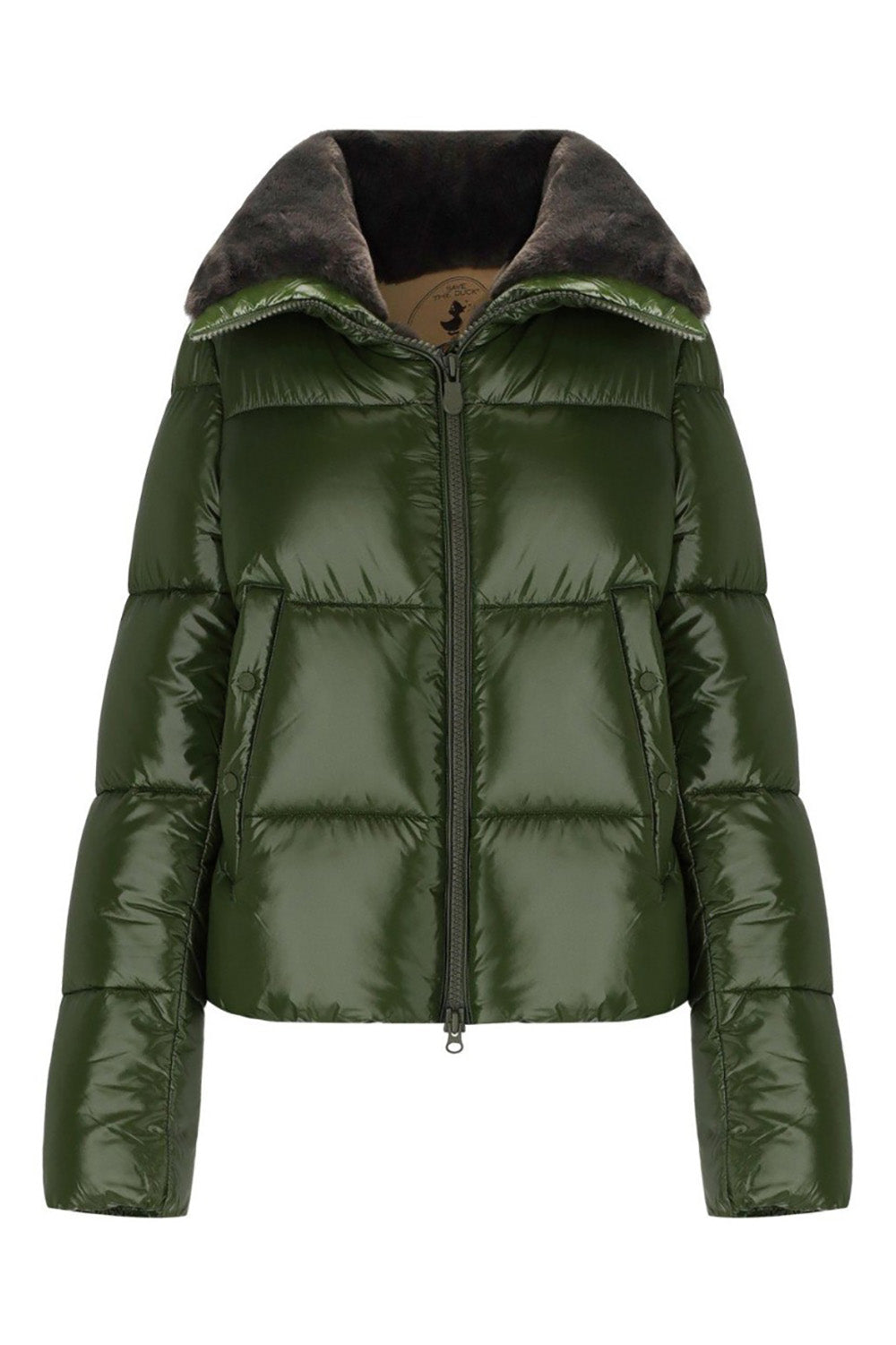 Save The Duck Moma Funnel Neck Jacket in Pine Green