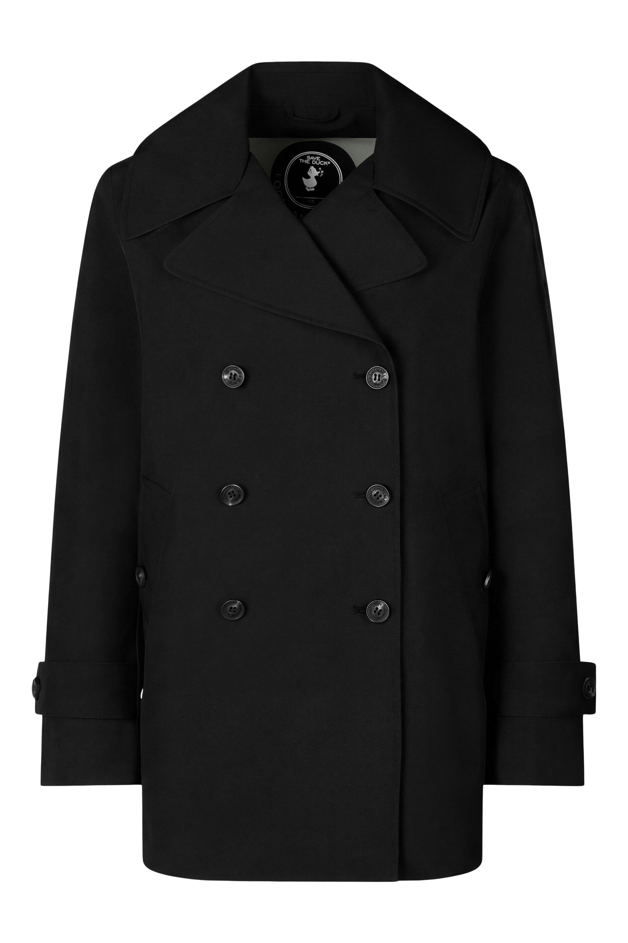 Save The Duck Sofi Short Raincoat in Black