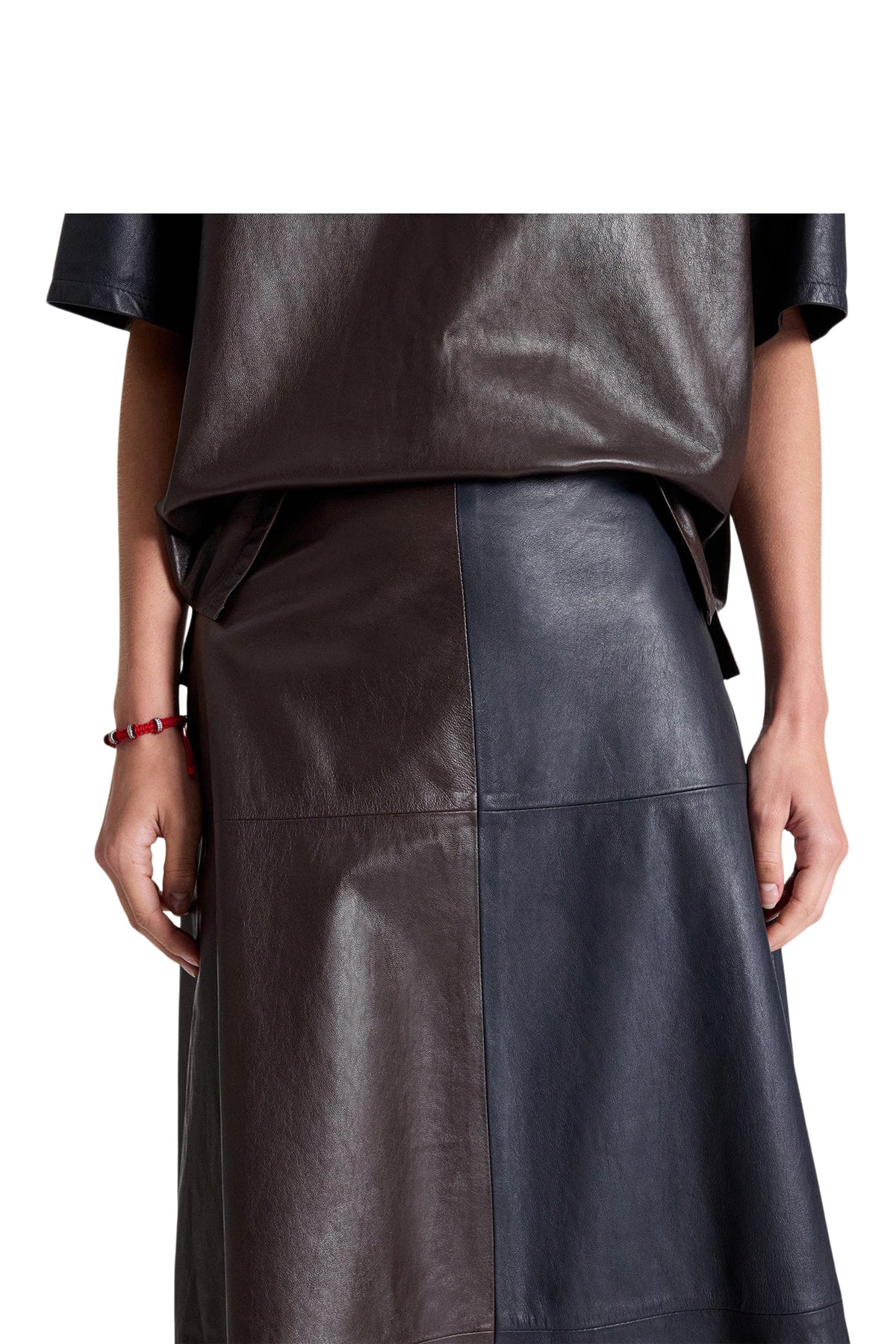 TWP A-Line Skirt with Cut Seams in Midnight - Dark Chocolate