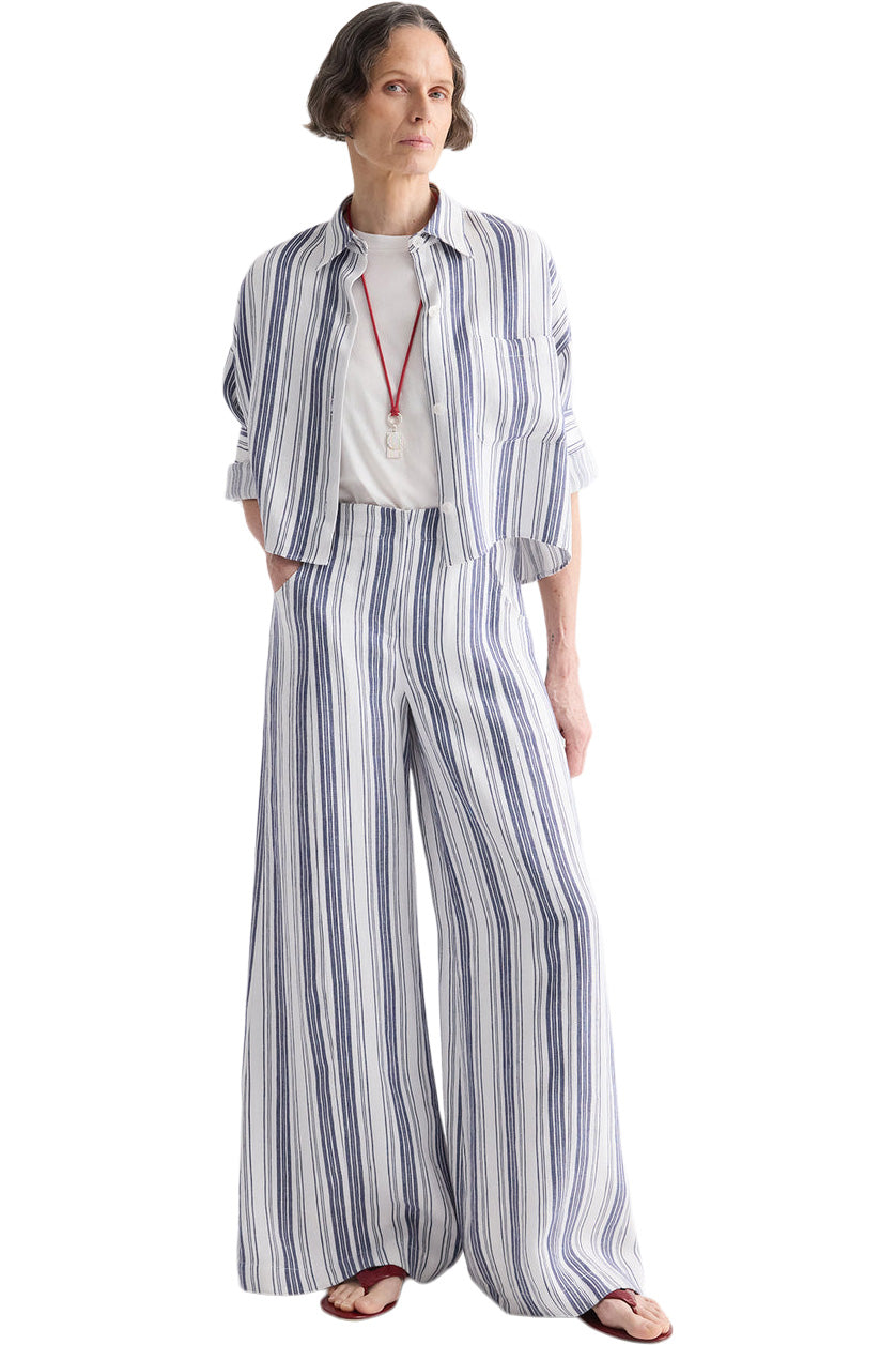 TWP Demie Pant in Ivory-Navy