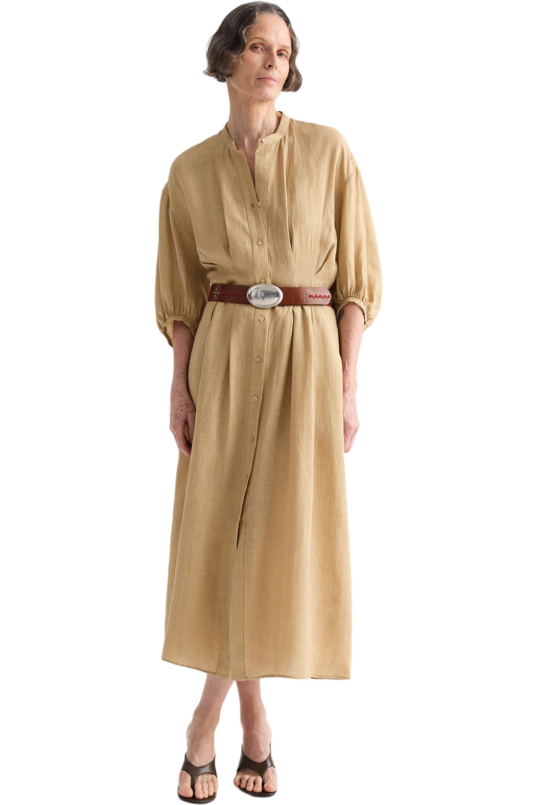 TWP Maxi Dress with 3/4 Poet Sleeve in Candied Ginger