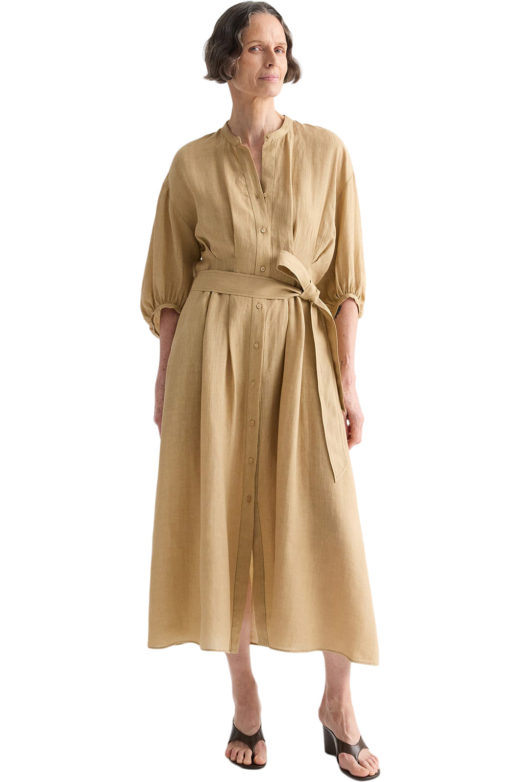 TWP Maxi Dress with 3/4 Poet Sleeve in Candied Ginger
