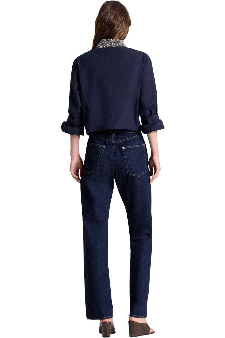TWP New Chapter Shirt with Crystal Collar in Midnight