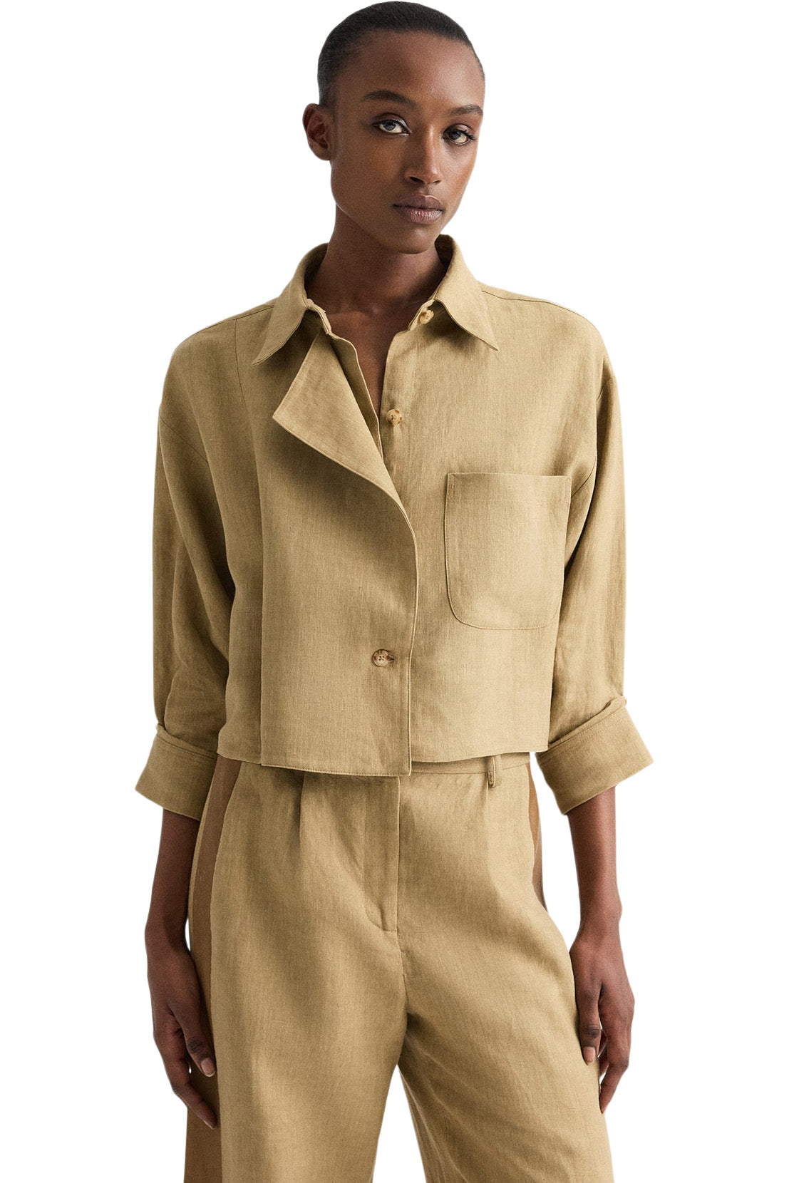 TWP Next Chapter Linen Top in Kelp