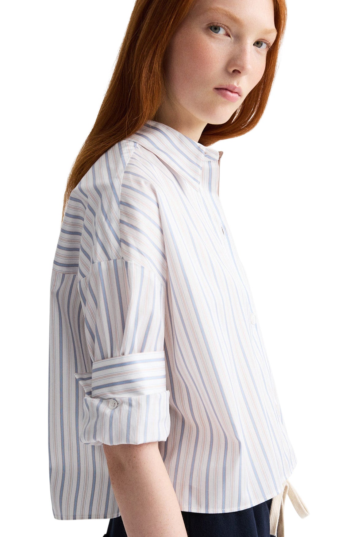 TWP Next Ex Shirt in White-Kentucky Blue