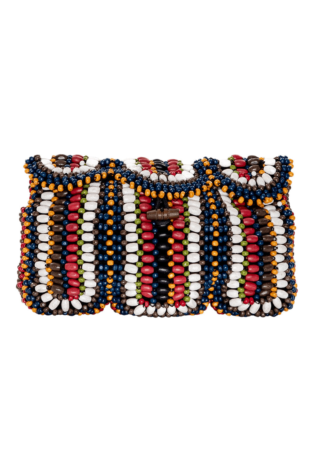 The Great Beaded Clutch in Cabana Stripe