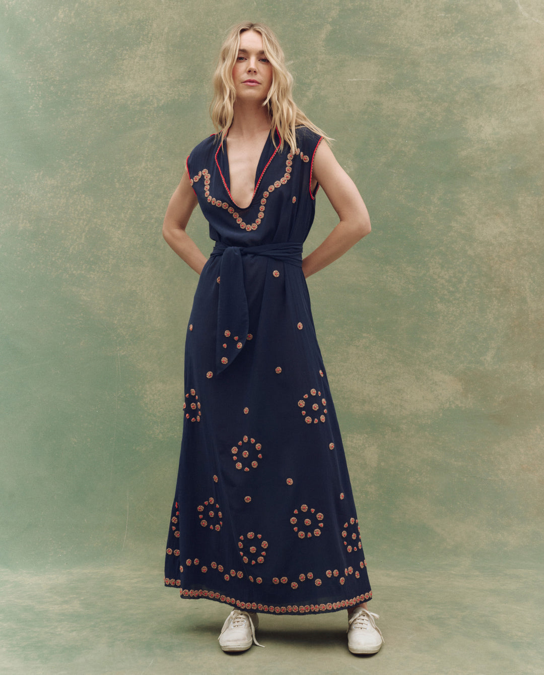 The Great Beaded Corridor Dress in Navy
