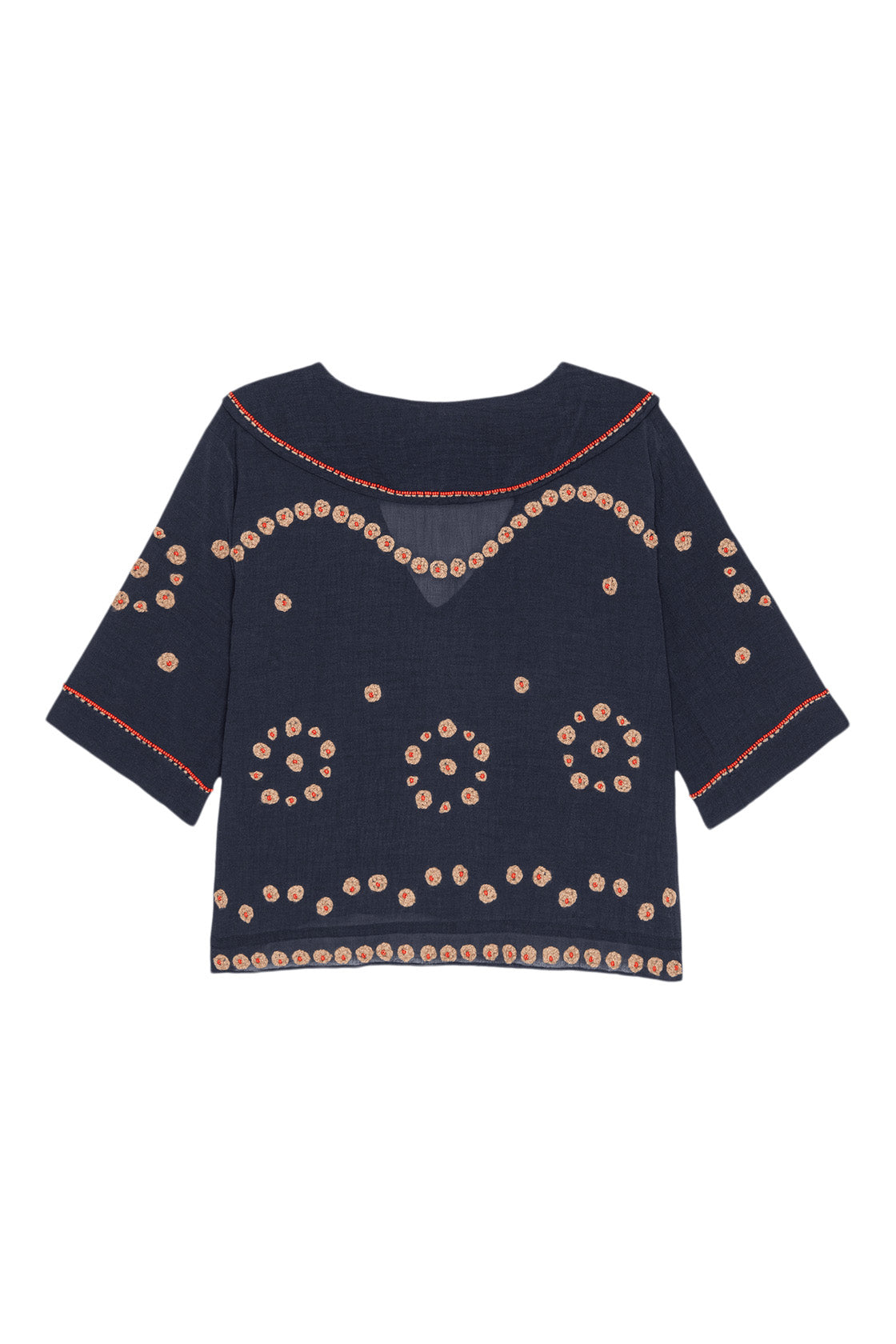 The Great Beaded Vintage Sailor Top in Navy