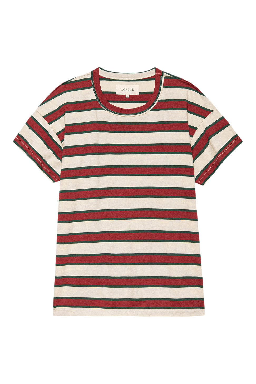 The Great Boxy Crew in Cream Bridle Stripe