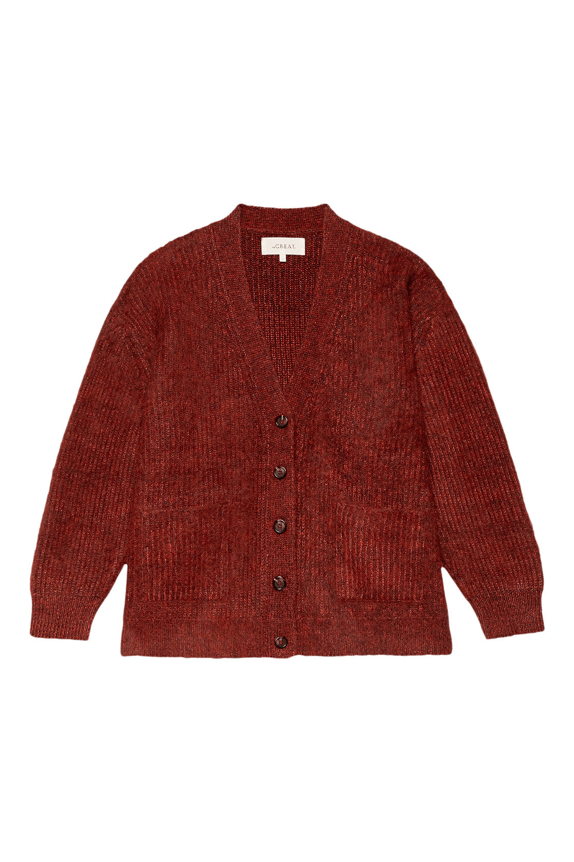 The Great Brushed Melange Cardigan in Cinder