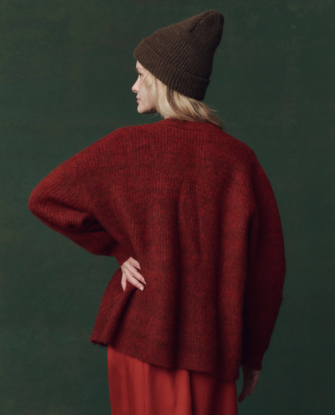 The Great Brushed Melange Cardigan in Cinder