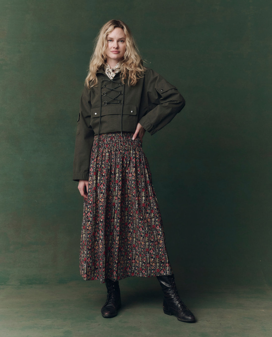 The Great Canary Skirt in Garland Print