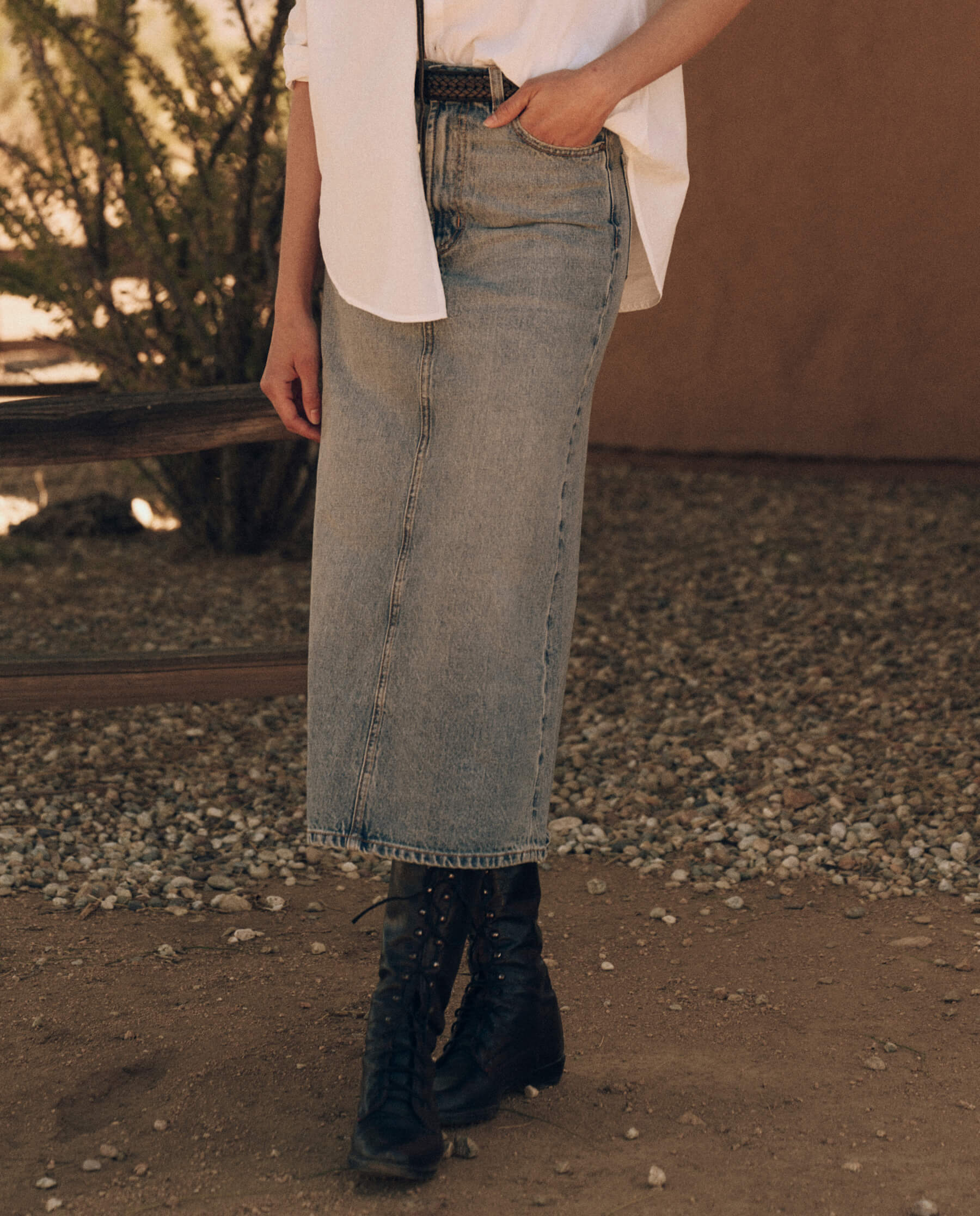 The Great Column Skirt in Monterey Wash