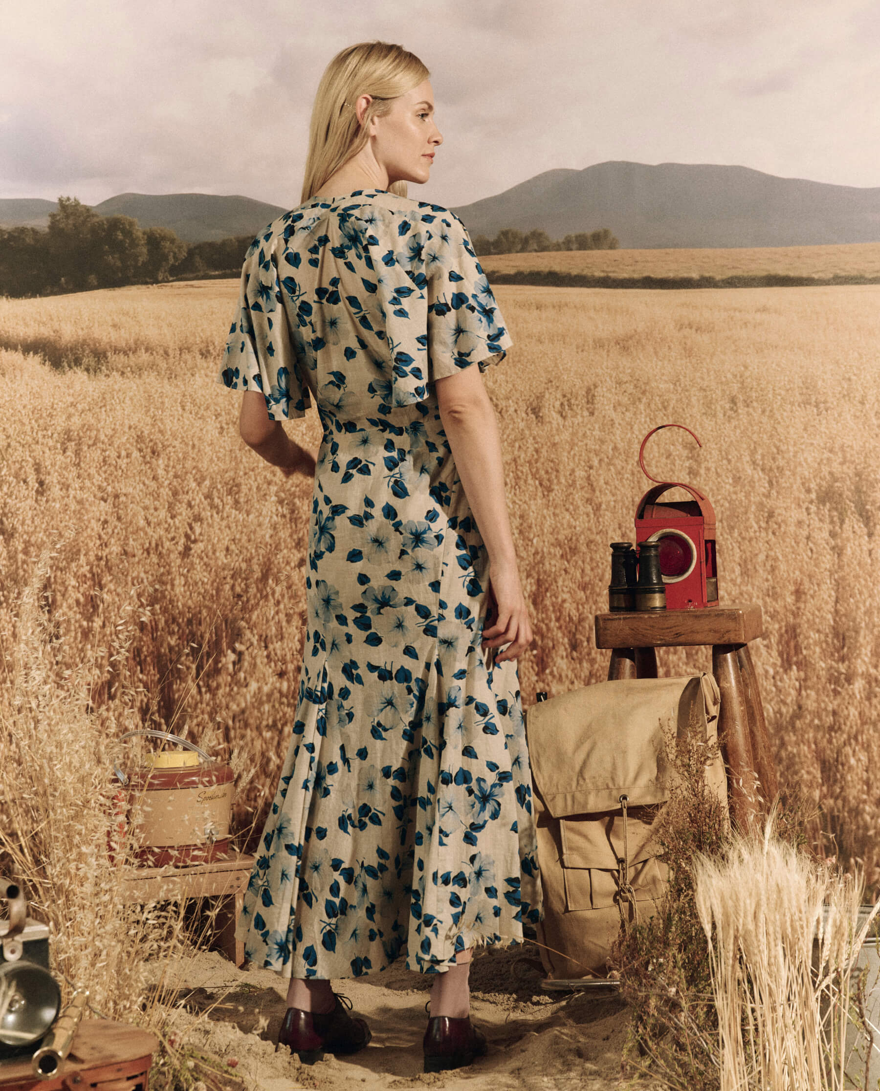 The Great Crescent Dress in Deep Meadow Floral