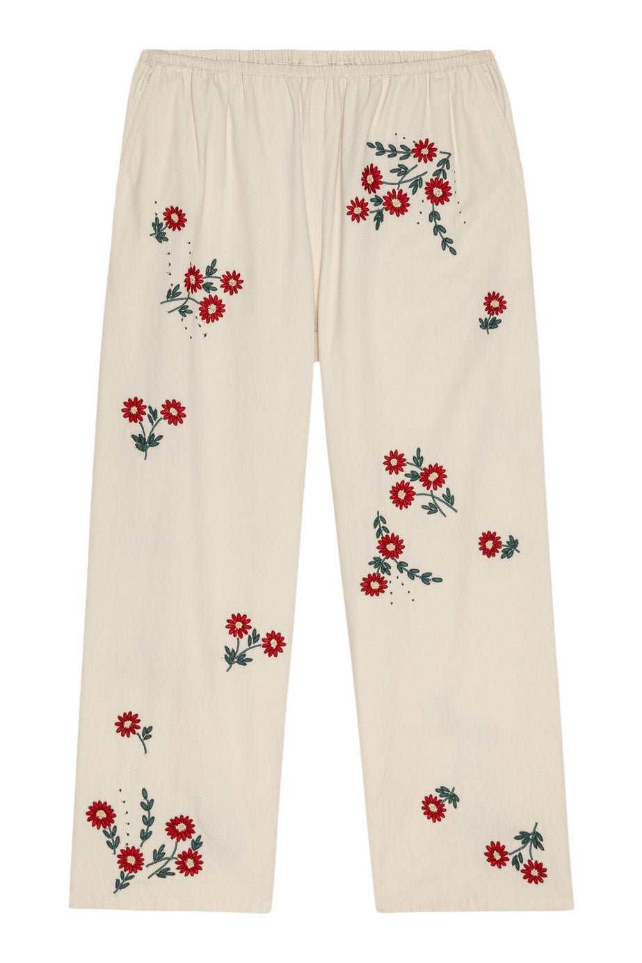 The Great Easy Pant in Natural with Field Floral Embroidery