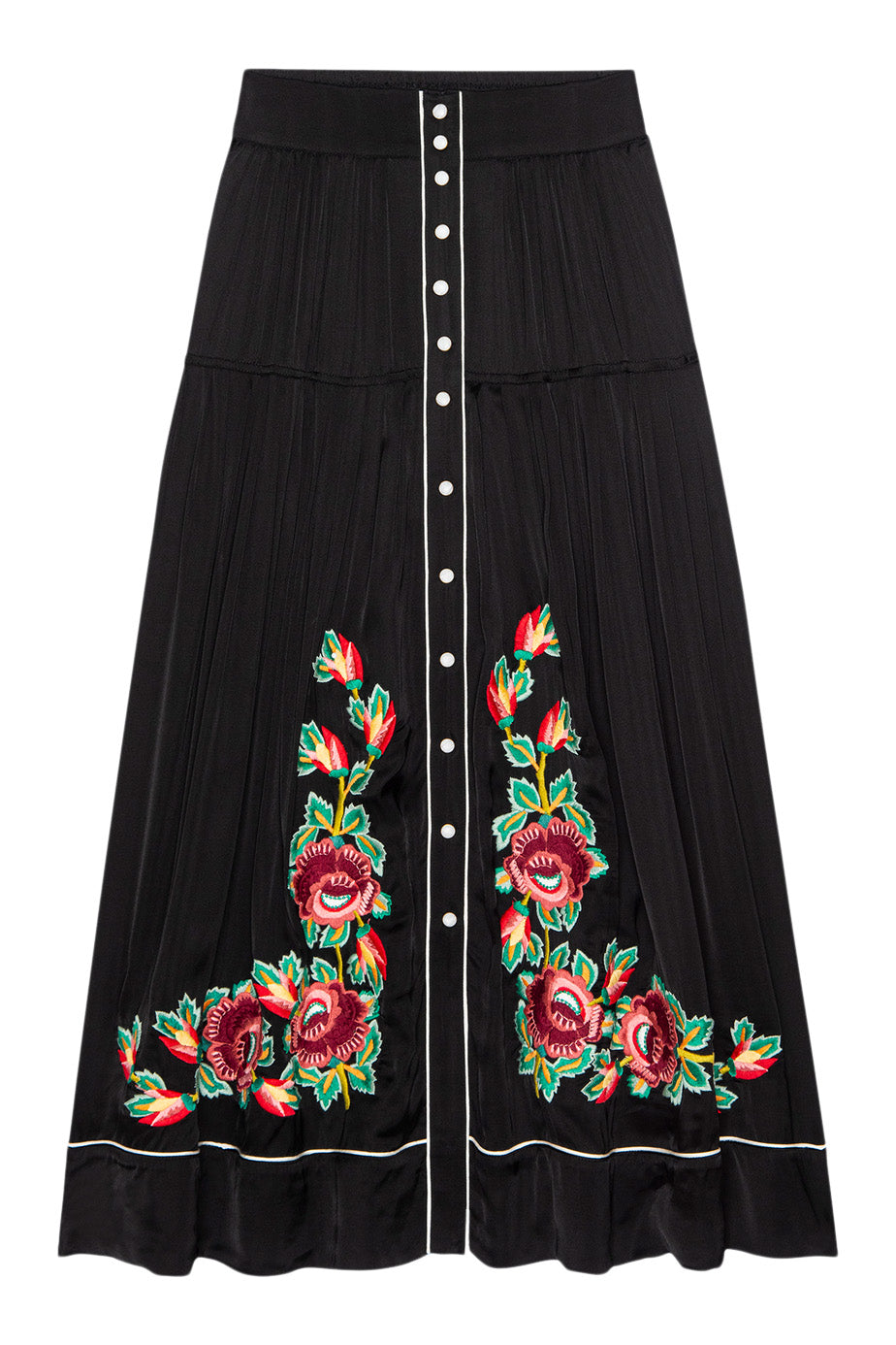 The Great Heirloom Rose Highland Skirt in Black