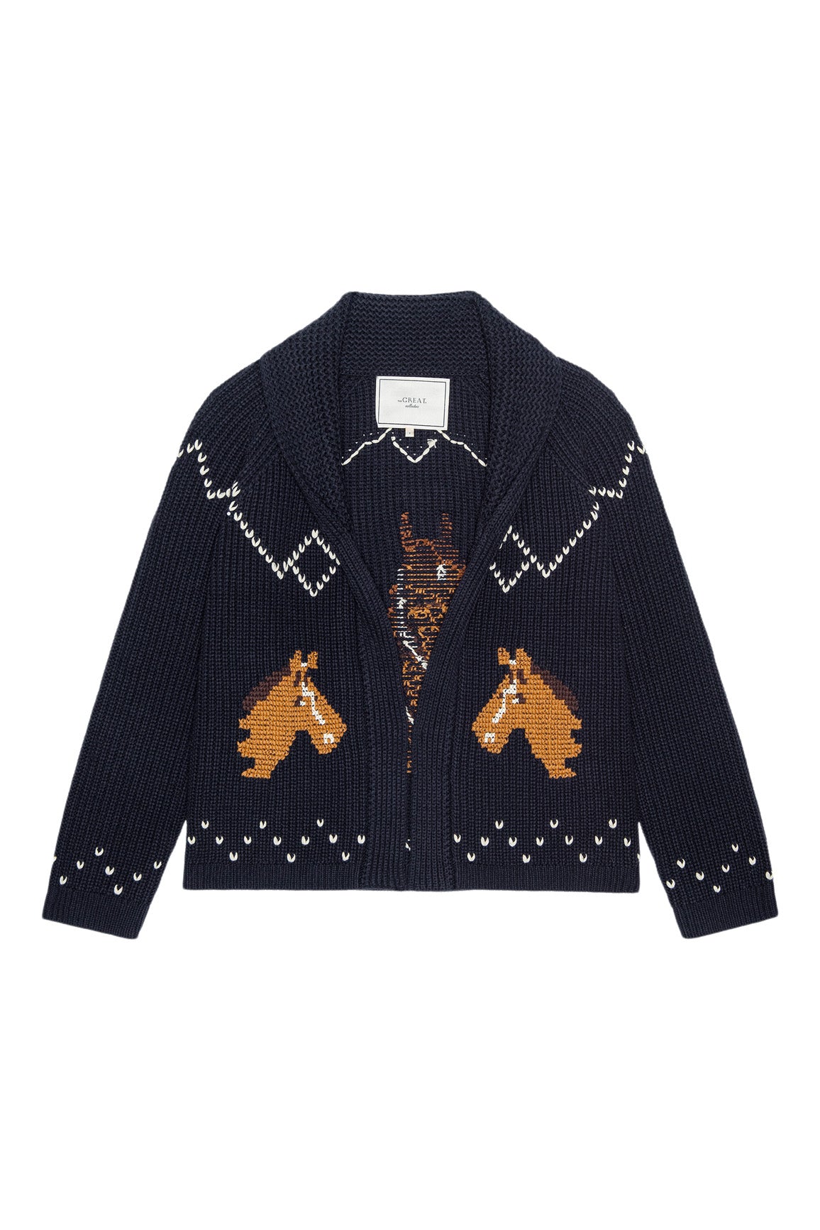 The Great Horse Lodge Cardigan in Navy