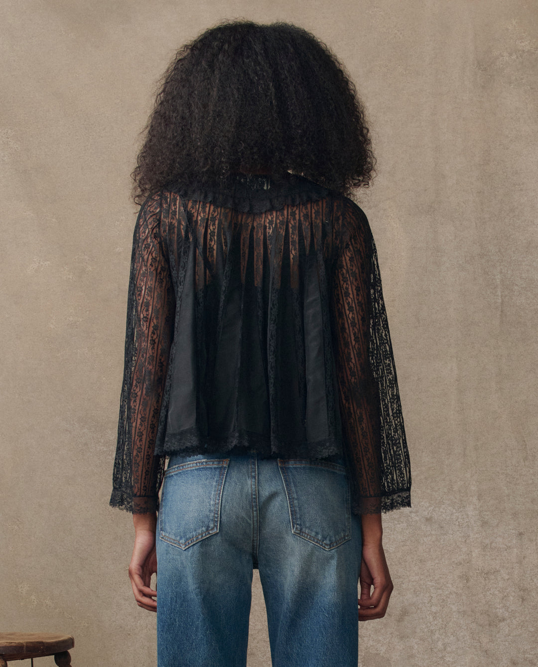 The Great Keepsake Lace Collared Top in Black