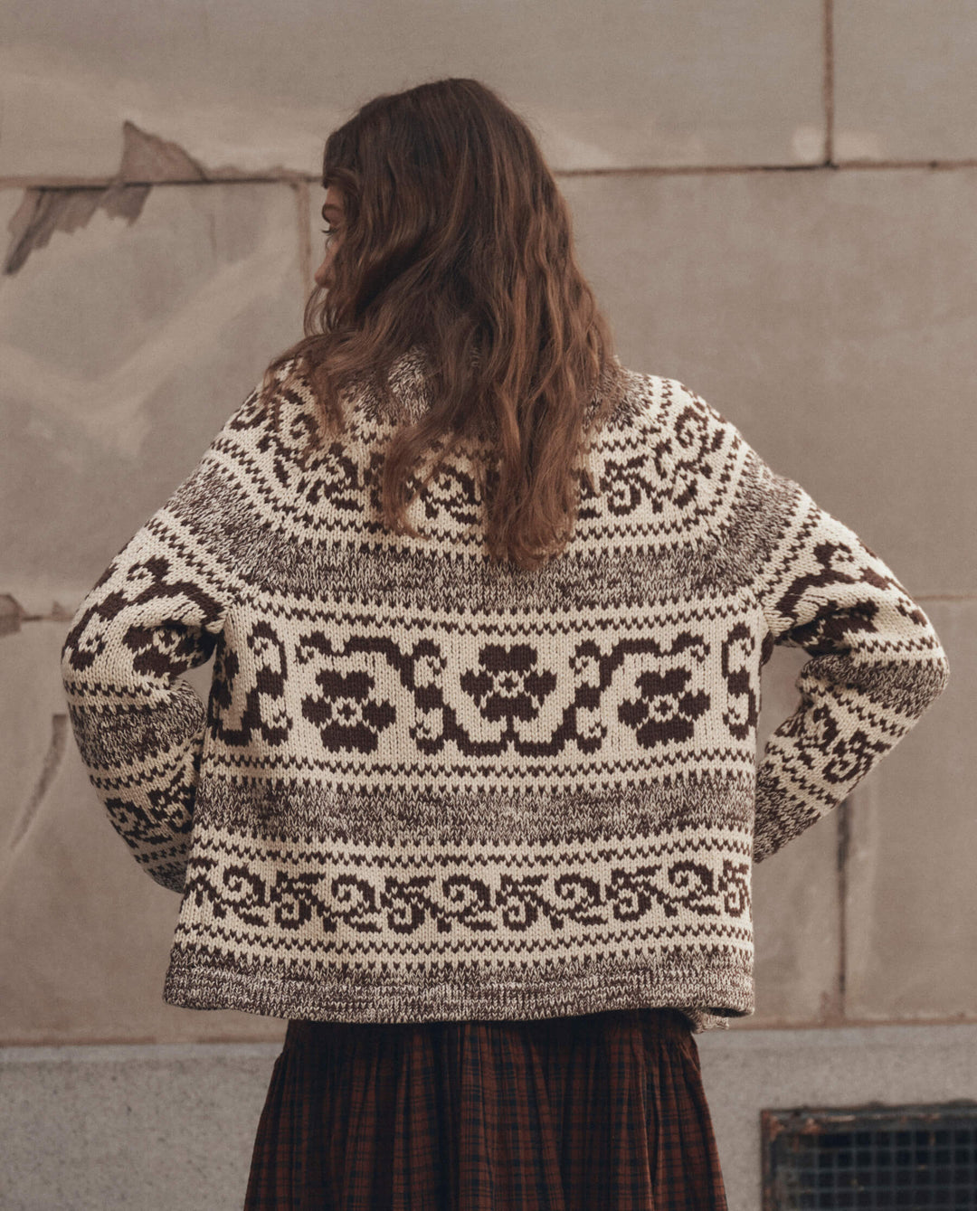 The Great Nordic Flower Lodge Cardigan in Marled Chestnut
