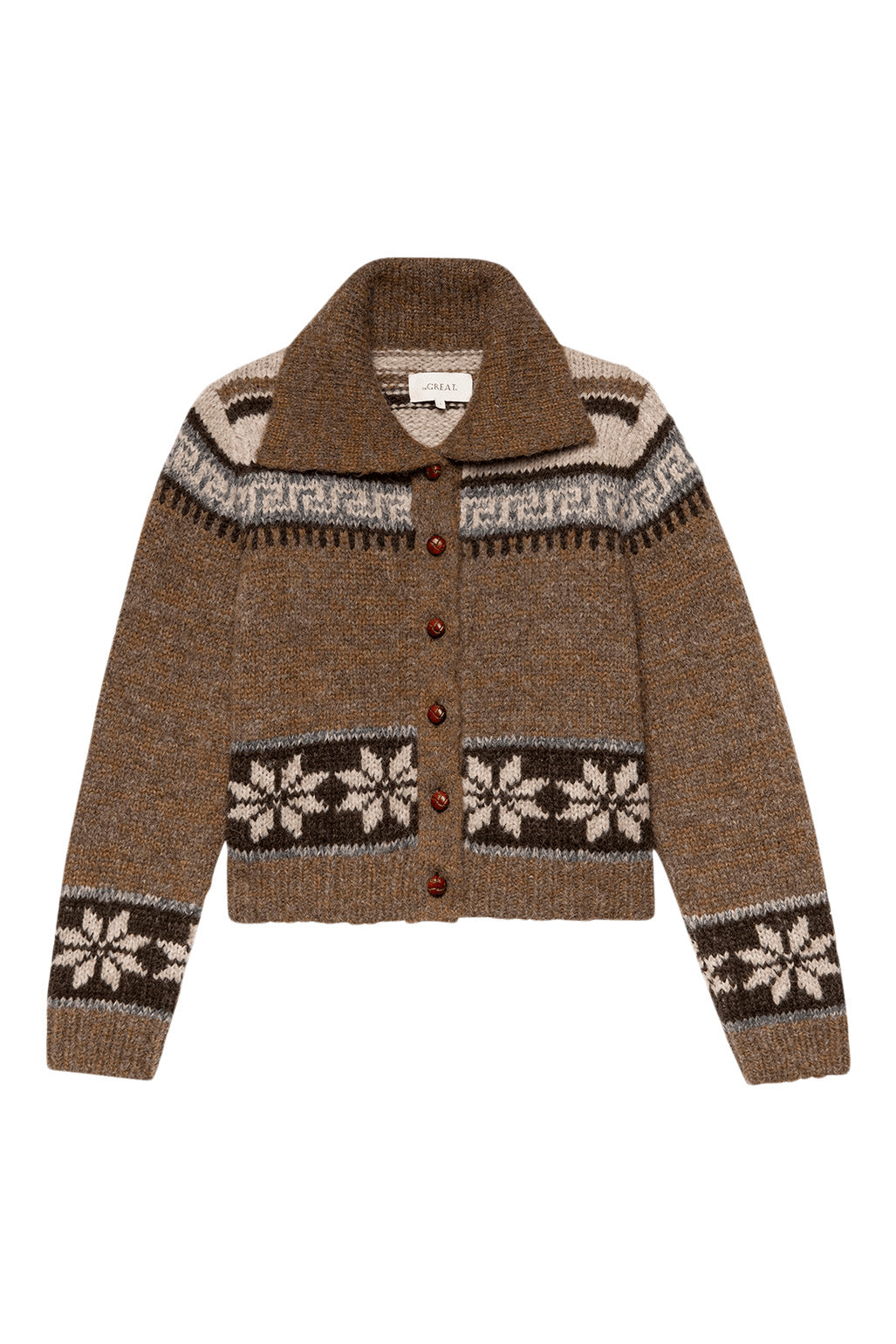 The Great Nordic Scholar Cardigan in Hickory Fair Isle