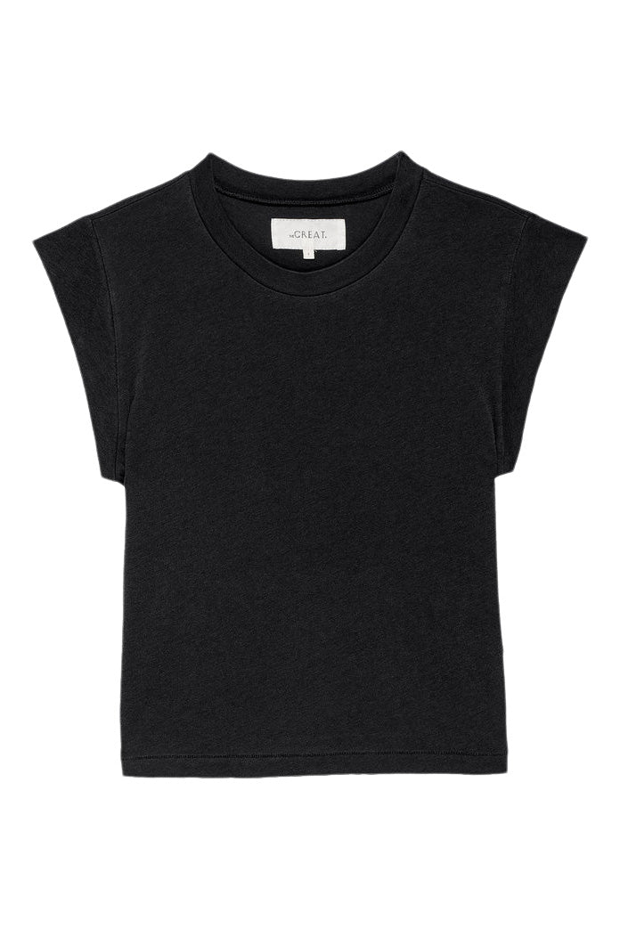 The Great Peak Shoulder Tee in Almost Black