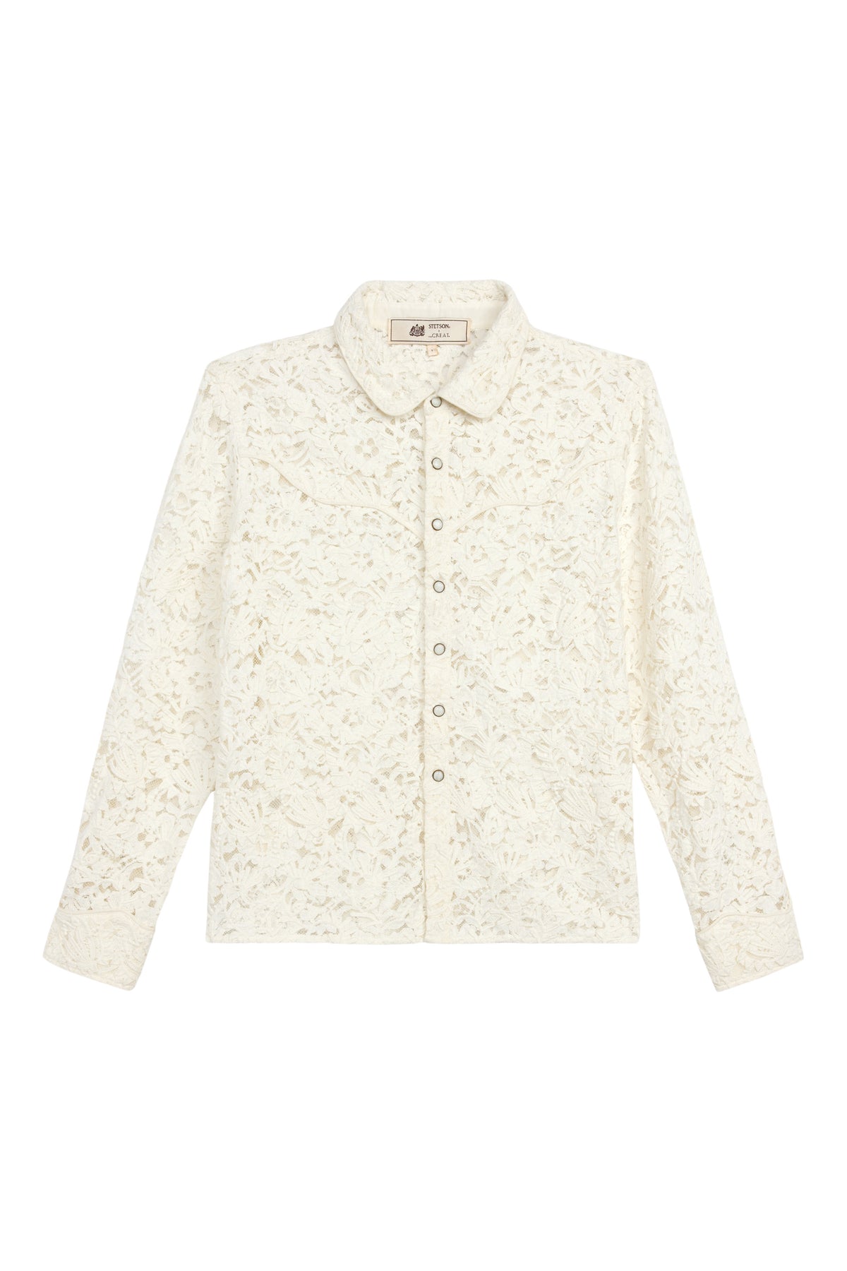 The Great x Stetson The Relic Lace Western Shirt in Cream