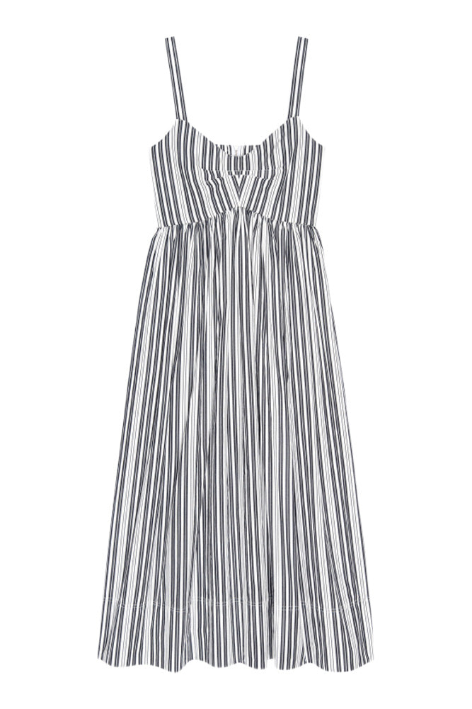The Great Reyes Dress in Parchment Stripe