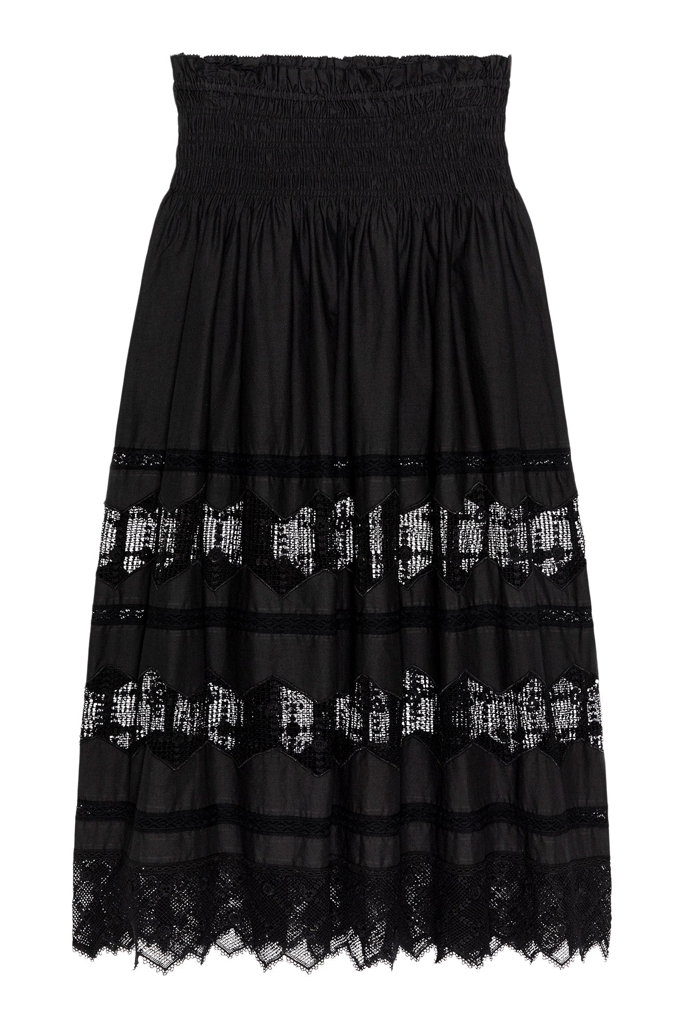 The Great Rosette Crochet Canary Skirt in Black