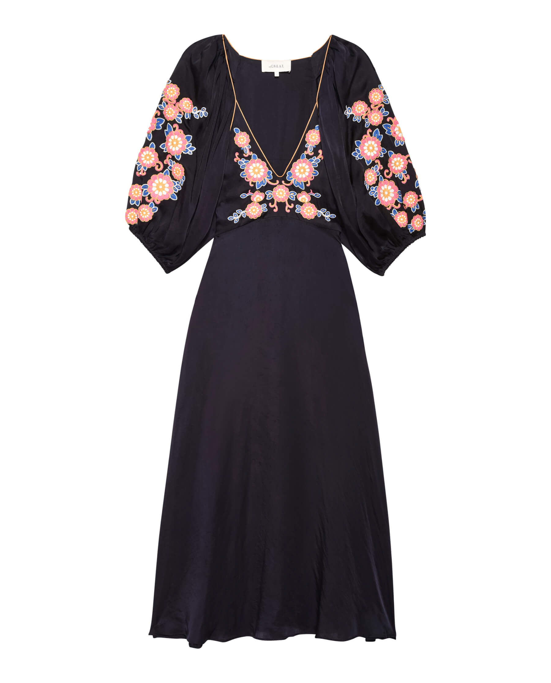 The Great Sagebrush Dress in Navy Country Floral Embroidery
