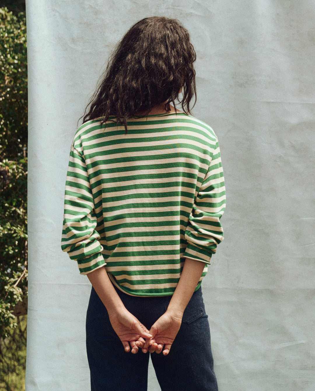 The Great Sailor Sweater in Dill Stripe