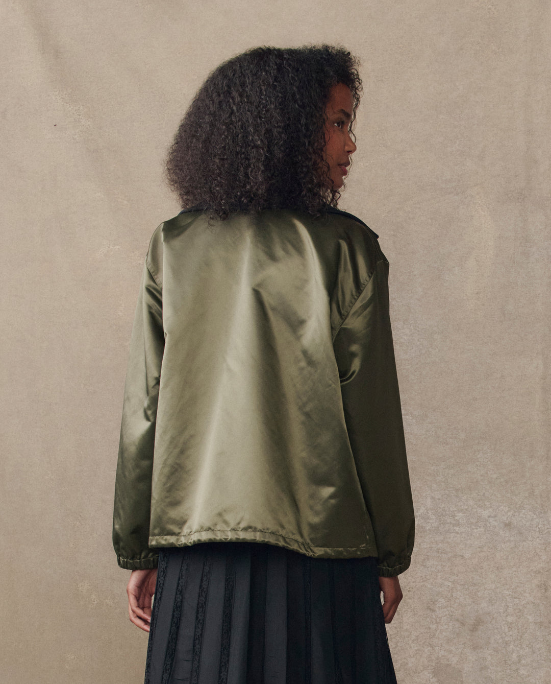 The Great Coach's Satin Jacket in Bright Army