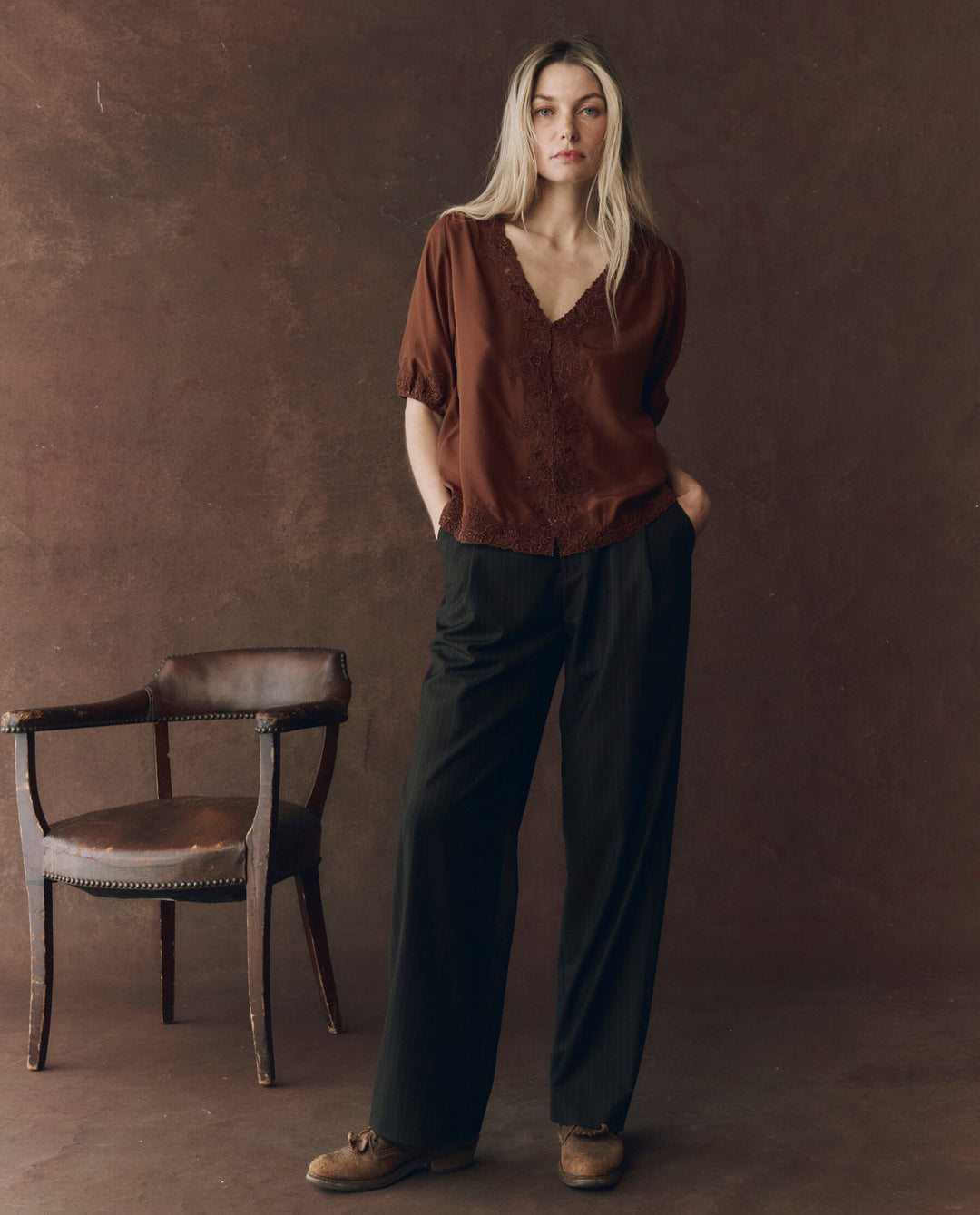 The Great Short Sleeve Legacy Top in Chocolate