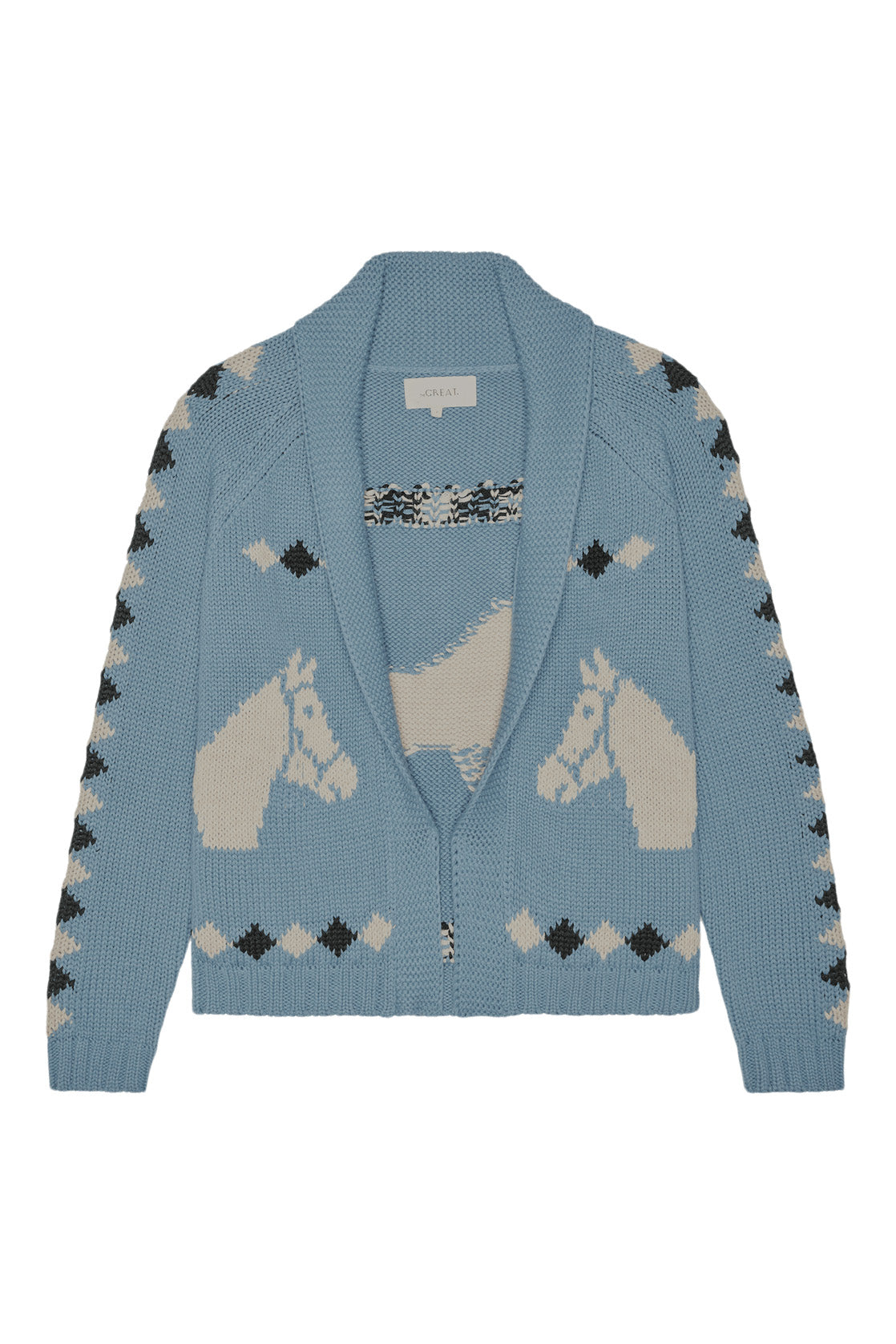 The Great Stable Lodge Cardigan in Blue Bell