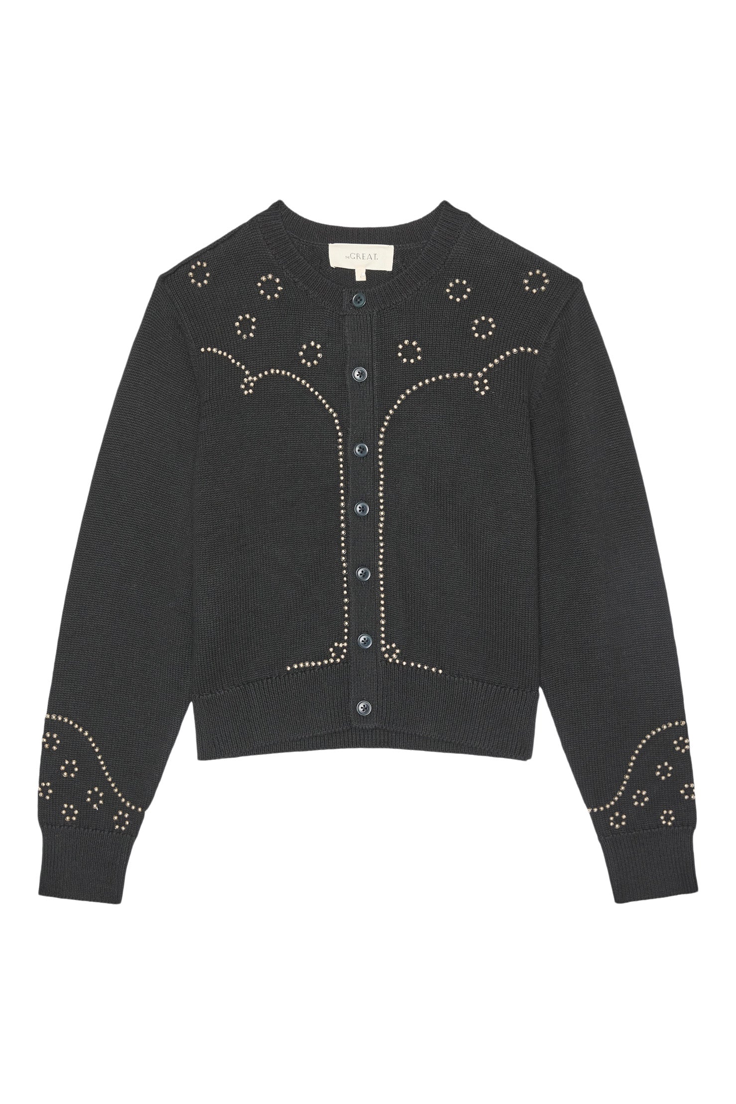 The Great Studded Cardigan in Black