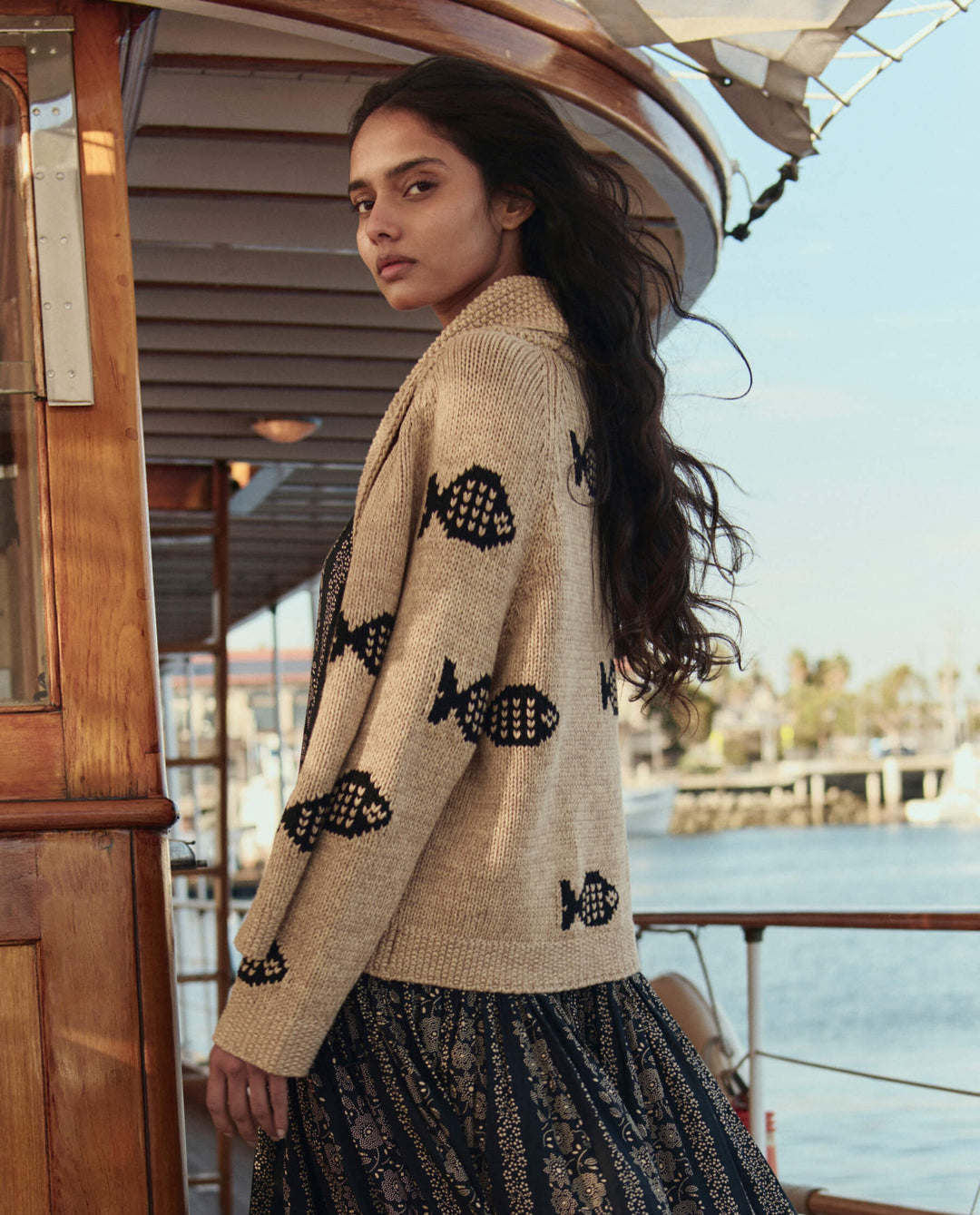The Great Swimming Fish Cardigan in Natural