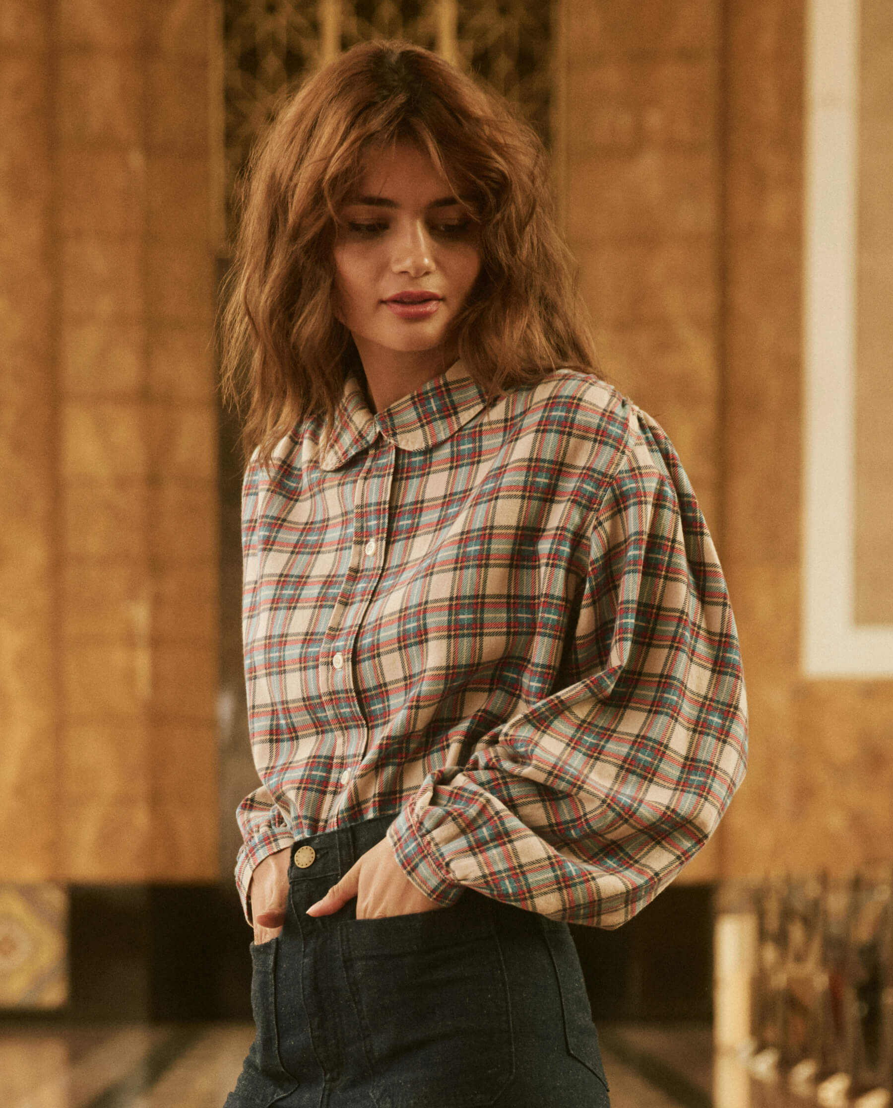 The Great Tableau Top in Market Plaid