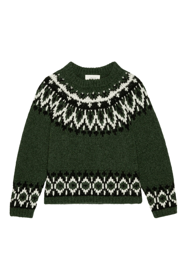 The Great The Arctic Fairisle Pullover in Winter Pine