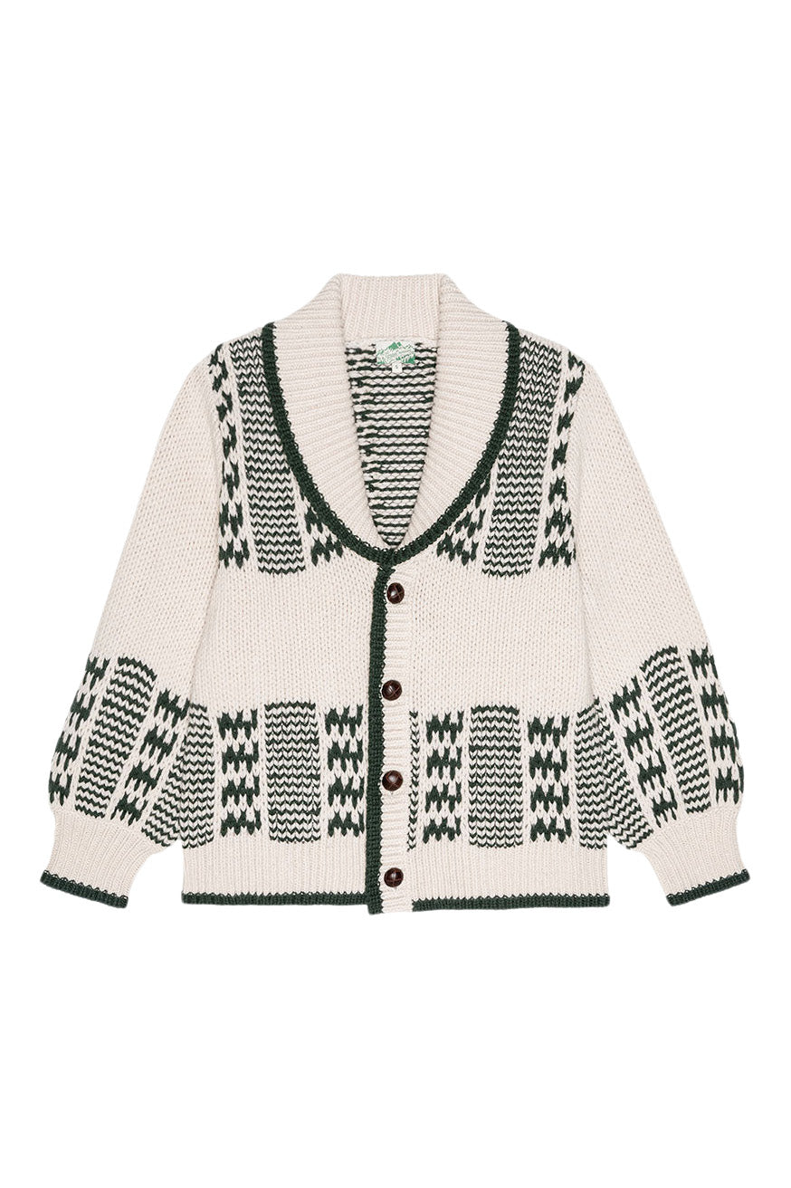 The Great The Chalet Cardigan in Cream & Forest