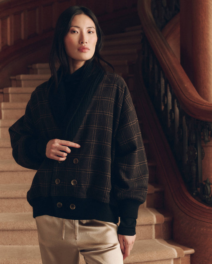 The Great The Double Breasted Shawl Collar Coat in Estate Plaid