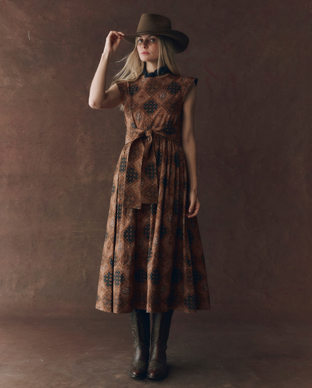 The Great Tulsa Dress in Geo Bandana Print