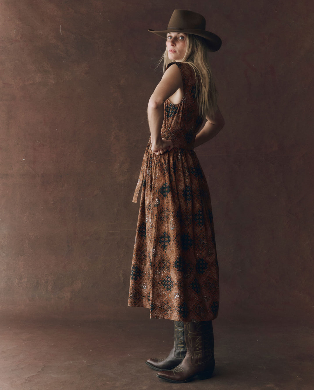 The Great Tulsa Dress in Geo Bandana Print