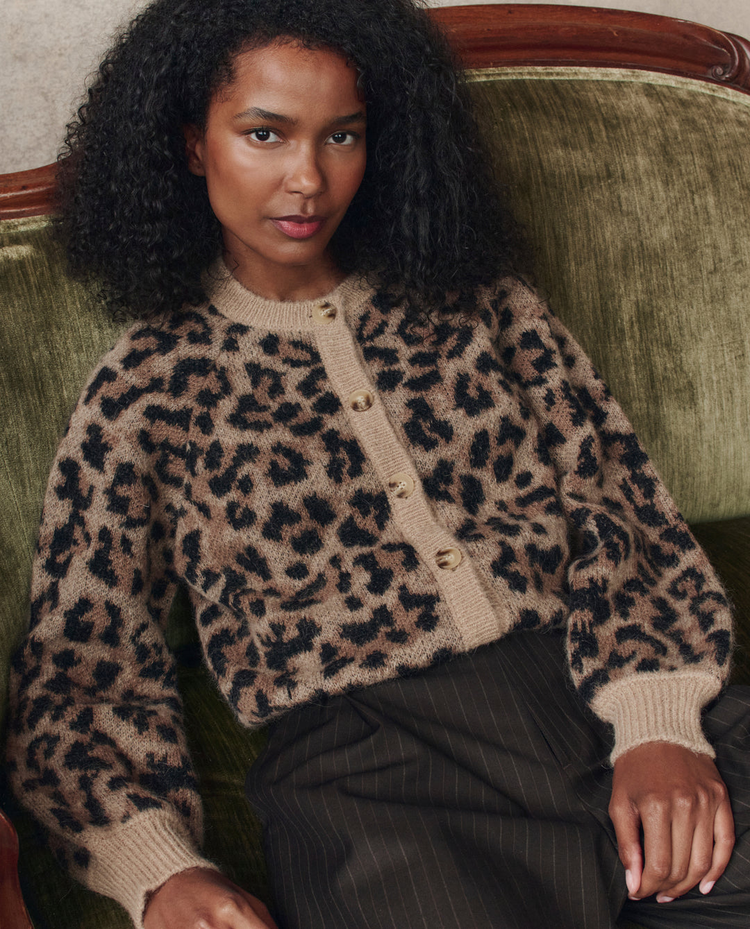 The Great Windsor Cardigan in Leopard